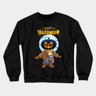 Happy Halloween Pumpkin Scarecrow Crewneck Sweatshirt